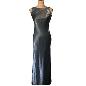 Gorgeous DeLaru gray metallic look evening gown